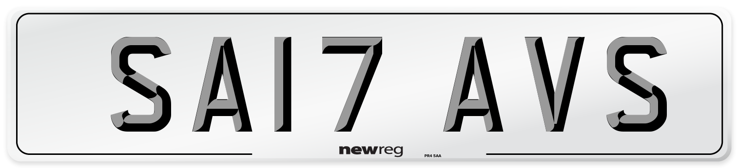 SA17 AVS Number Plate from New Reg